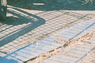 High angle view of footpath by swimming pool