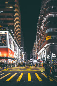 View of city street at night