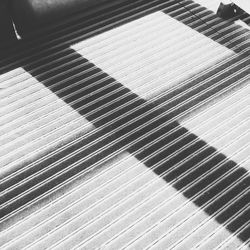High angle view of blinds