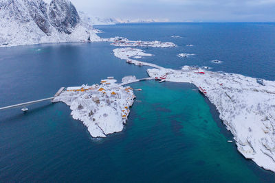 High angle view of sea against sky