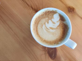 High angle view of coffee on table