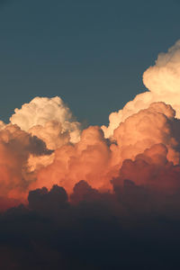 Low angle view of clouds in sky during sunset