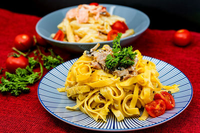 Close-up of meal served in plate