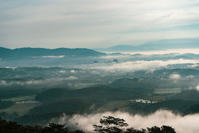 Scenic view of mountains against sky