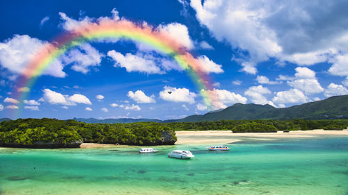 Beautiful coral reaf sea of kabira bay