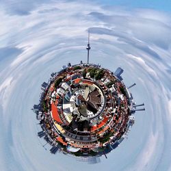 View of sea against cloudy sky