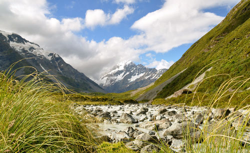 Scenic view of mountains against sky