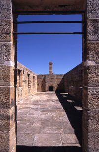 Narrow walkway along buildings