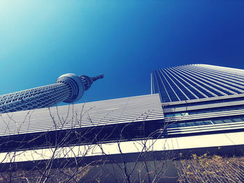 Low angle view of modern building against sky