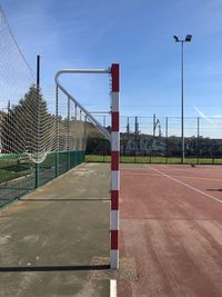 View of soccer field against sky