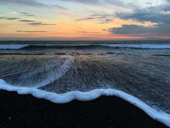 Scenic view of sea during sunset