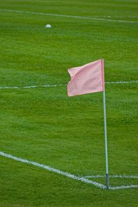 Corner flag on soccer field