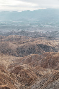 High angle view of dramatic landscape