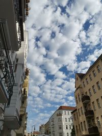 Low angle view of buildings in town