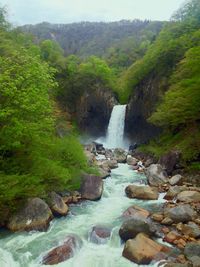 River flowing through rocks