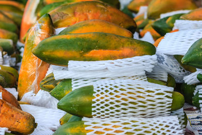 High angle view of fruits for sale in market