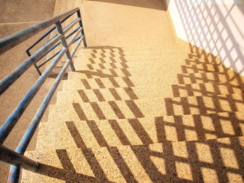 High angle view of spiral staircase