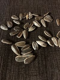High angle view of candies on table