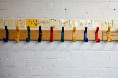 School colourful coat rack