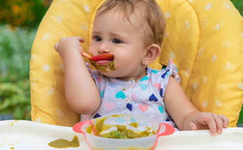 Cute girl eating food