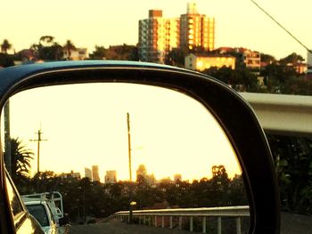 View of cityscape at sunset