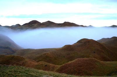 Scenic view of mountains against sky