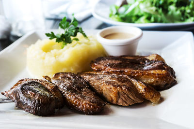 Close-up of food in plate