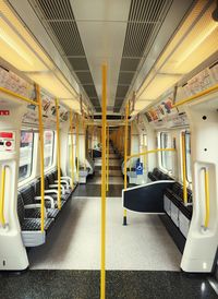 Empty seats of train