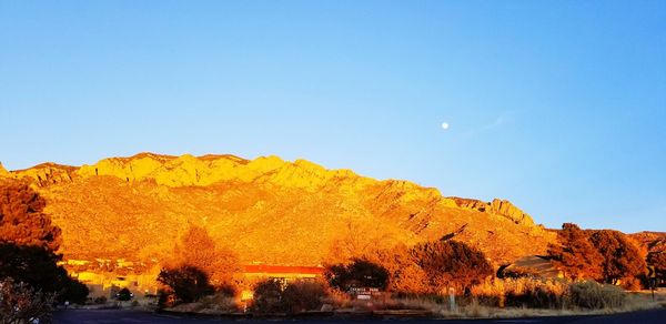 Scenic view of mountains against clear sky