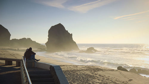 Scenic view of beach during sunset