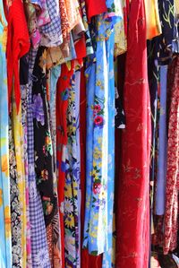 Close-up of multi colored sale at market stall