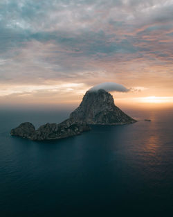 Scenic view of sea against sky at sunset