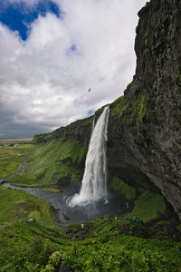 Scenic view of waterfall