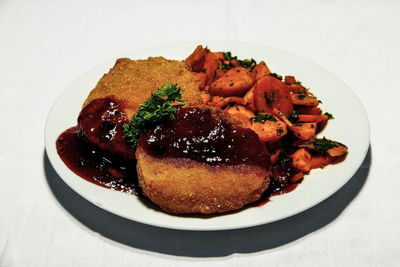 Close-up of served food