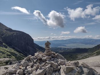 Scenic view of rock formations against sky