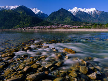 Scenic view of lake against mountains