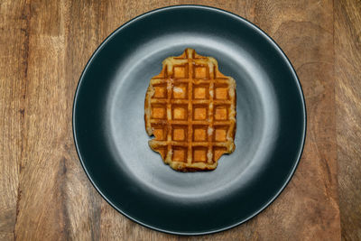 High angle view of breakfast on table