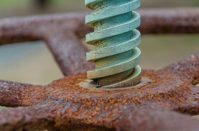 Close-up of stack of rusty metal
