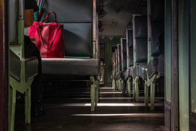 Empty chairs in building