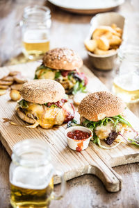 Close-up of food on table