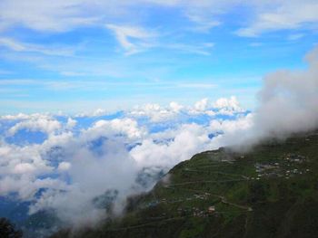 Aerial view of landscape against sky