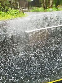 Wet road in rainy season