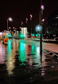 Illuminated city at night