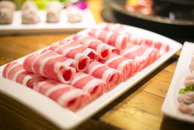 Close-up of food on table