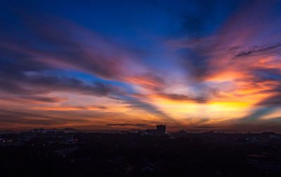 Cityscape against sky during sunset