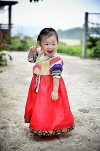 Girl standing on street