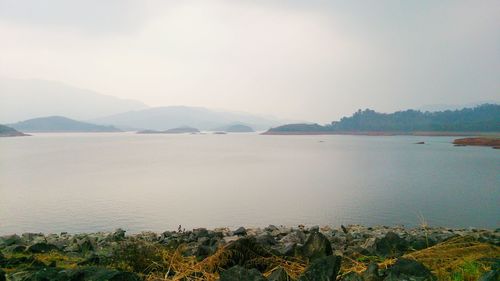 Scenic view of lake and mountains