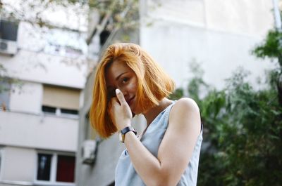 Portrait of young woman