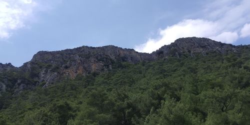 Low angle view of mountains against sky