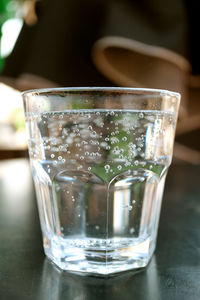 Close-up of drink in glass on table